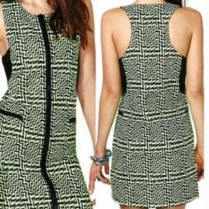 Nasty Gal Get A Clue Neon/Black Full ZIP Dress Size XXS